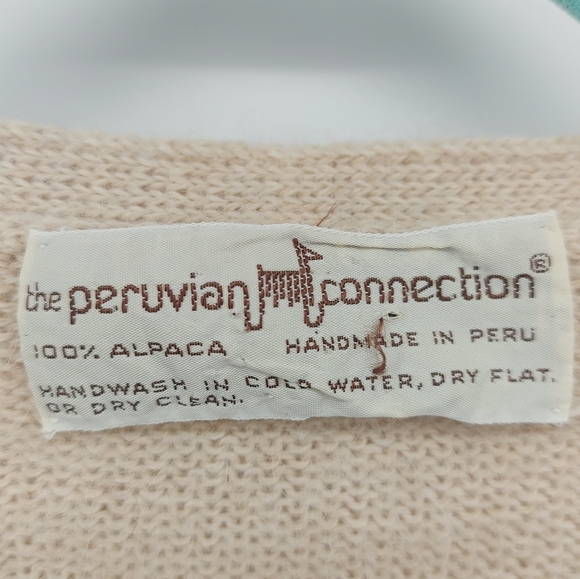 Peruvian Connection Alpaca Cream Cardigan Size Medium - Picture 3 of 3
